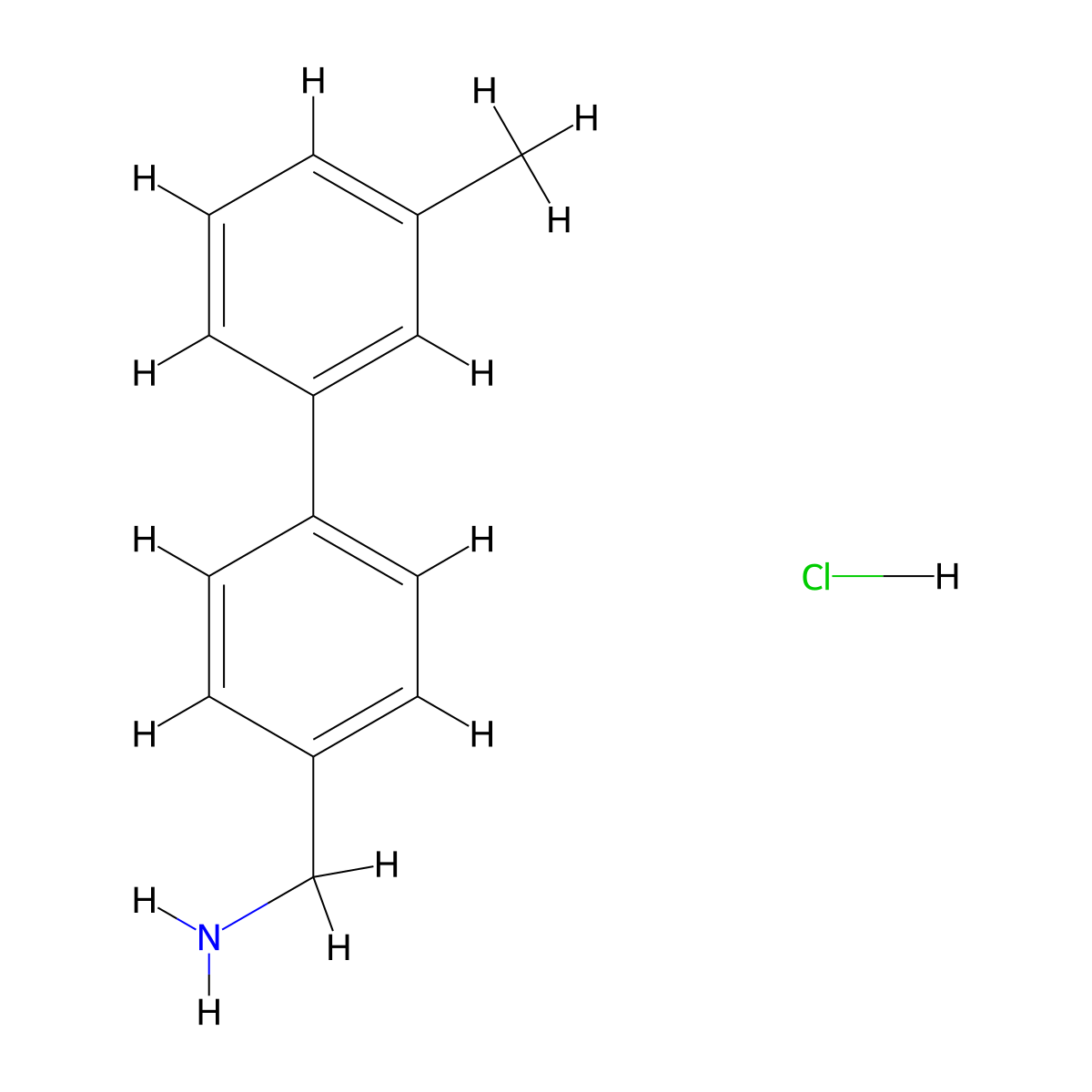 [4-(3-Methylphenyl)phenyl]methanamine hydrochloride molecular structure, CAS 1226422-10-1
