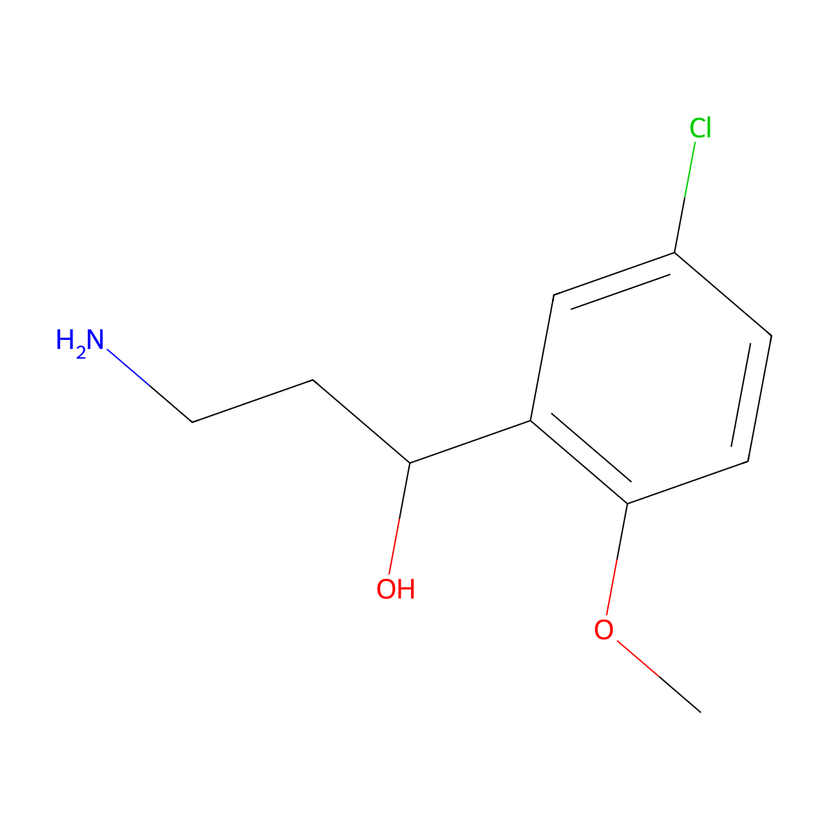 3-Amino-1-(5-chloro-2-methoxyphenyl)propan-1-ol molecular structure, CAS 1226423-11-5