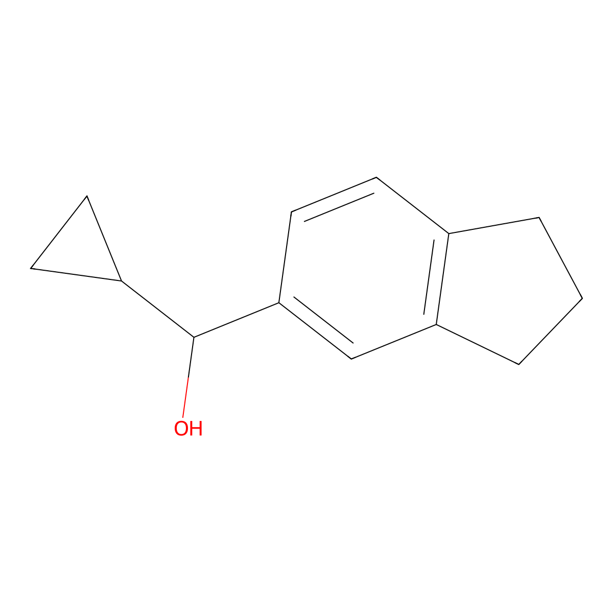 cyclopropyl(2,3-dihydro-1H-inden-5-yl)methanol molecular structure, CAS 1226425-24-6