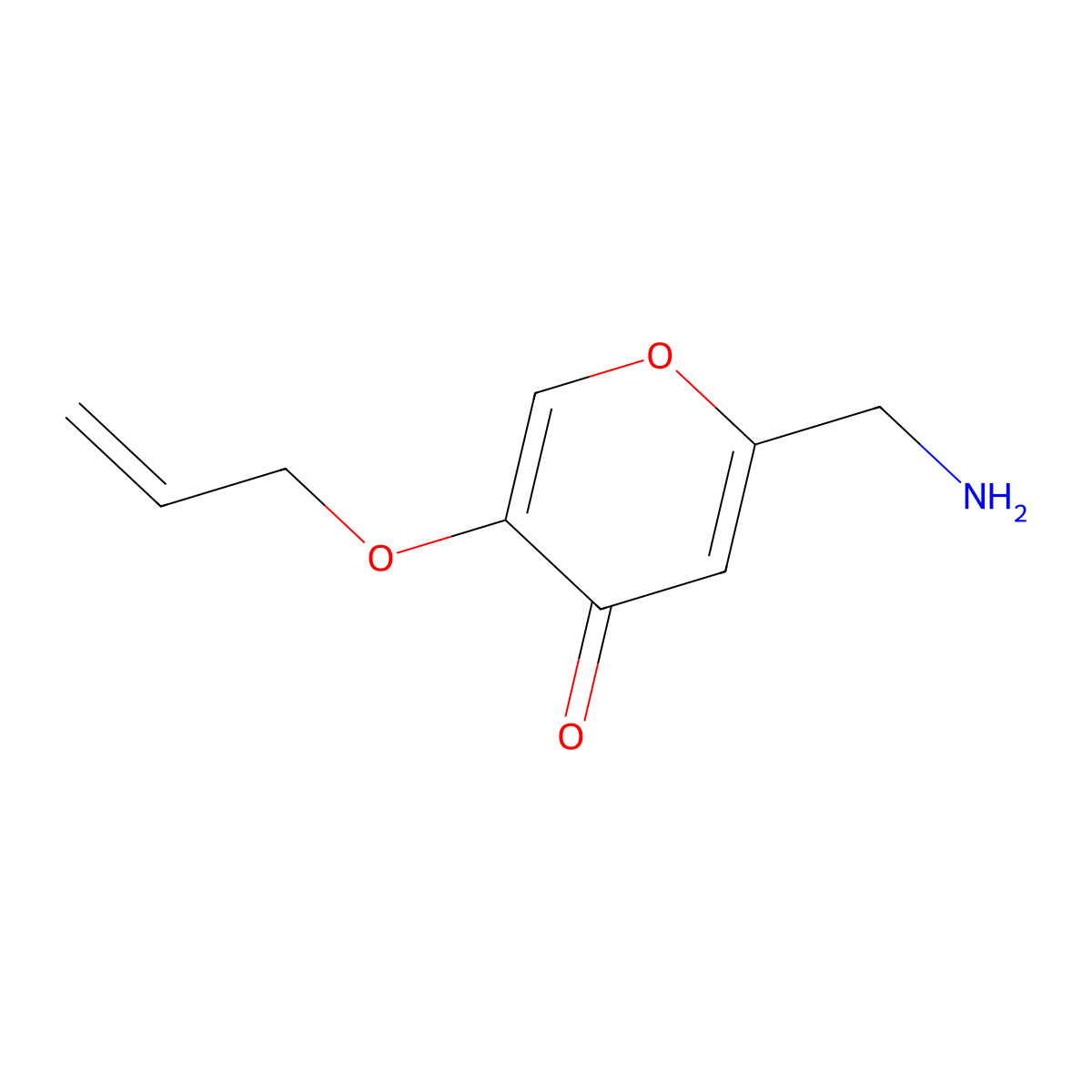 2-(aminomethyl)-5-(prop-2-en-1-yloxy)-4H-pyran-4-one molecular structure, CAS 1226425-65-5