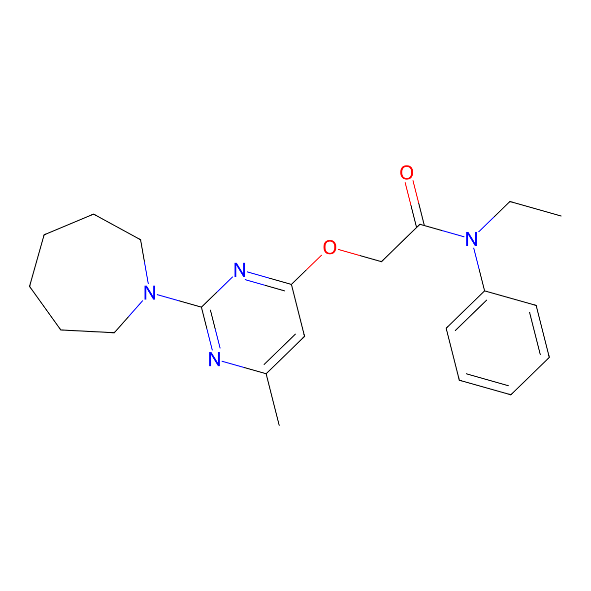 2-{[2-(azepan-1-yl)-6-methylpyrimidin-4-yl]oxy}-N-ethyl-N-phenylacetamide molecular structure, CAS 1226426-87-4