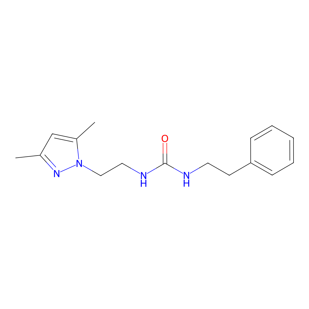 1-(2-(3,5-dimethyl-1H-pyrazol-1-yl)ethyl)-3-phenethylurea molecular structure, CAS 1226426-98-7