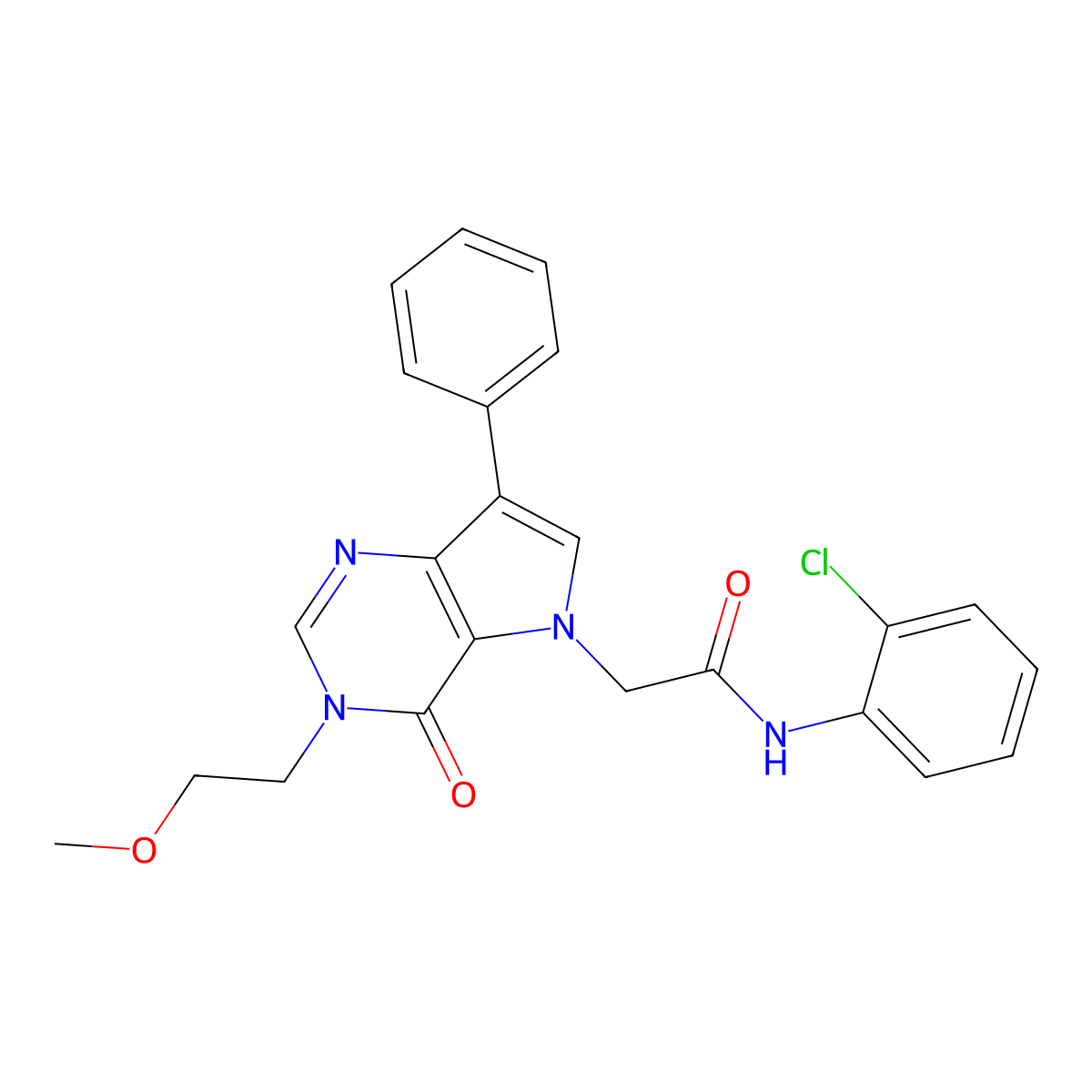 N-(2-chlorophenyl)-2-[3-(2-methoxyethyl)-4-oxo-7-phenyl-3,4-dihydro-5H-pyrrolo[3,2-d]pyrimidin-5-yl]acetamide molecular structure, CAS 1226427-06-0