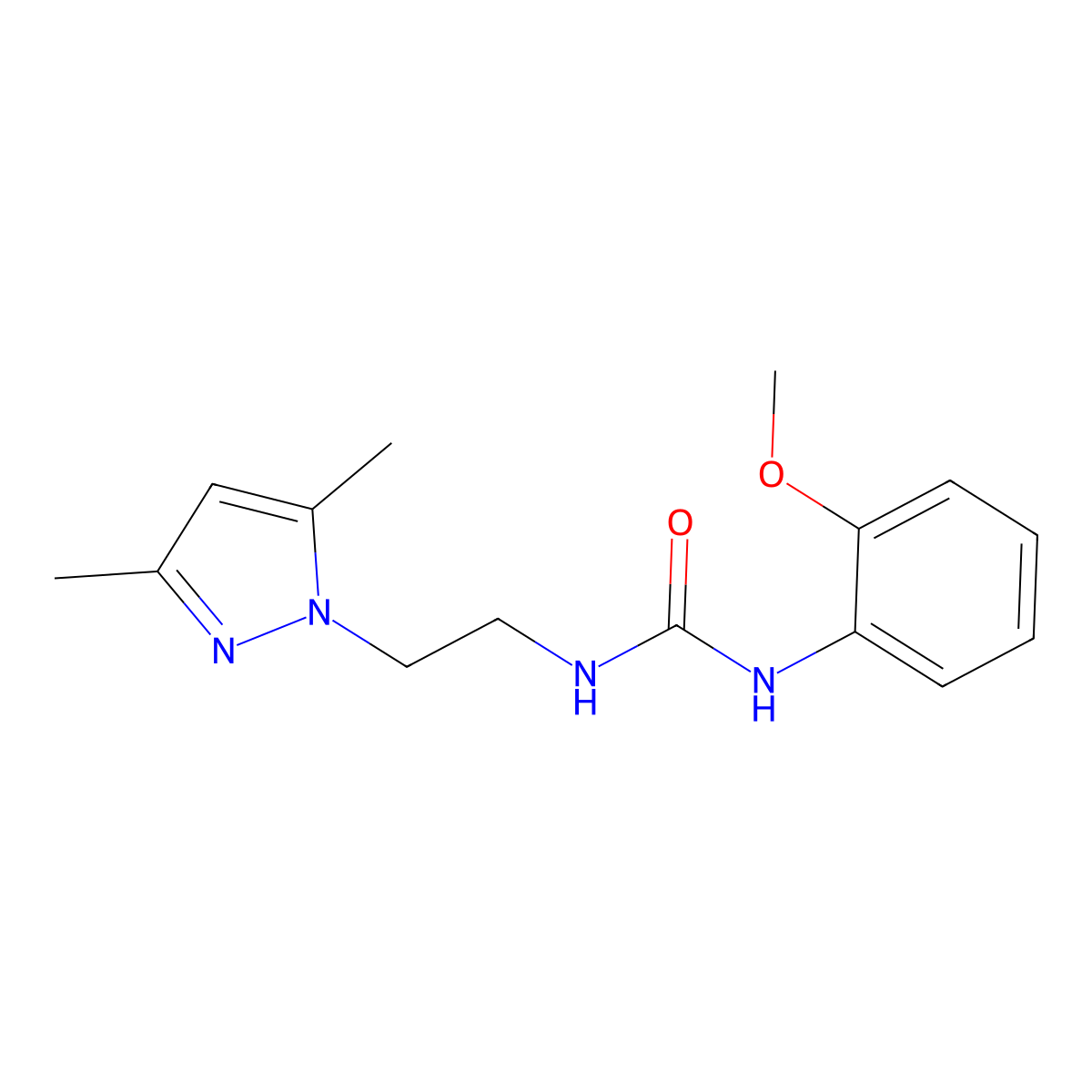 1-(2-(3,5-dimethyl-1H-pyrazol-1-yl)ethyl)-3-(2-methoxyphenyl)urea molecular structure, CAS 1226427-07-1