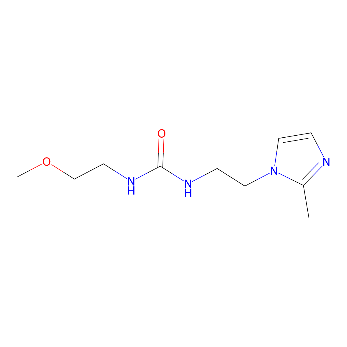 1-(2-methoxyethyl)-3-(2-(2-methyl-1H-imidazol-1-yl)ethyl)urea molecular structure, CAS 1226427-09-3