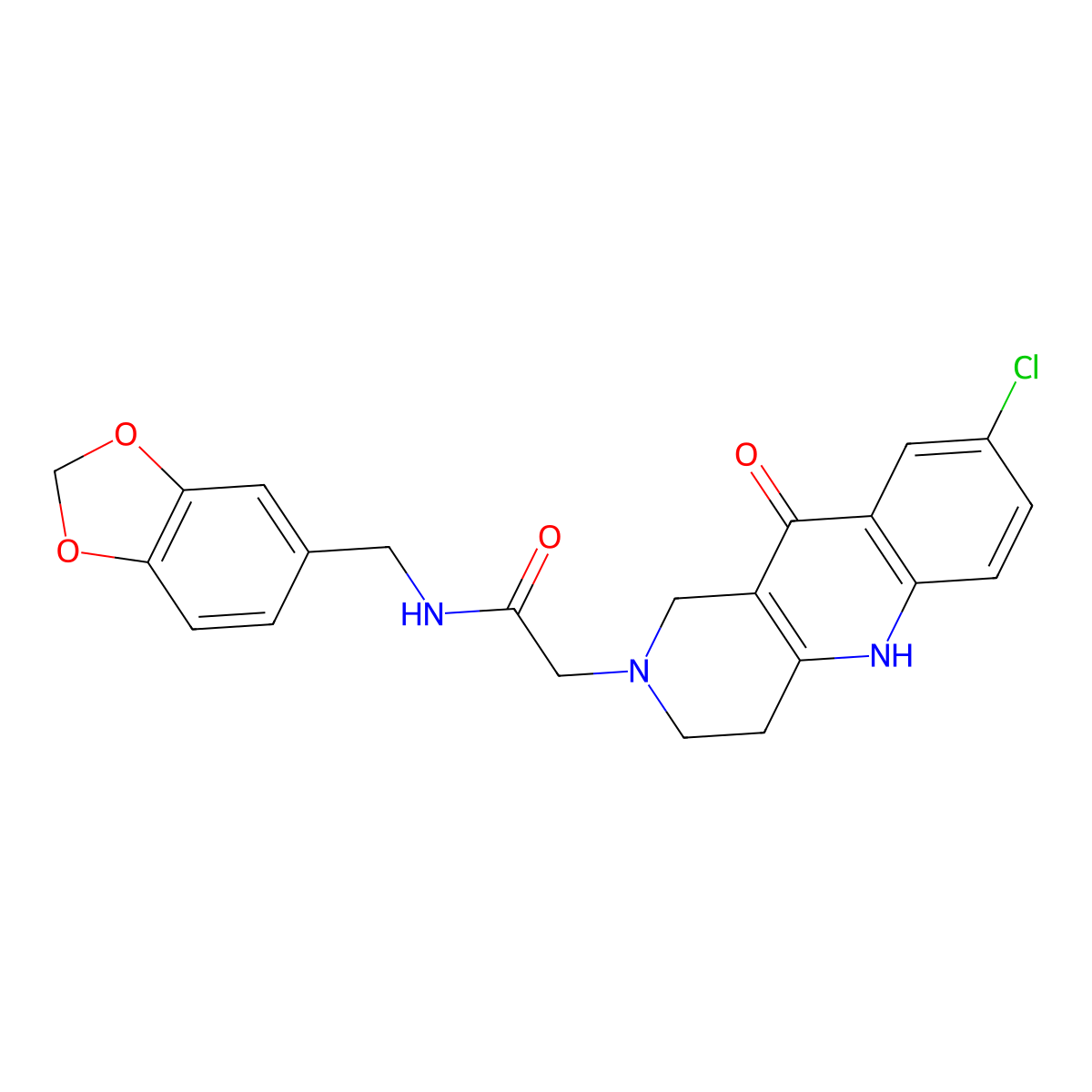 N-(benzo[d][1,3]dioxol-5-ylmethyl)-2-(8-chloro-10-oxo-3,4-dihydrobenzo[b][1,6]naphthyridin-2(1H,5H,10H)-yl)acetamide molecular structure, CAS 1226427-15-1