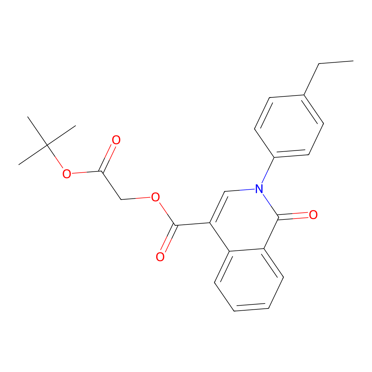 2-(Tert-butoxy)-2-oxoethyl 2-(4-ethylphenyl)-1-oxo-1,2-dihydroisoquinoline-4-carboxylate molecular structure, CAS 1226427-16-2