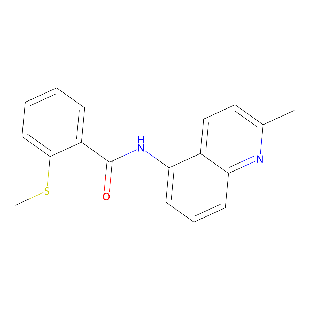 N-(2-methylquinolin-5-yl)-2-(methylsulfanyl)benzamide molecular structure, CAS 1226427-19-5