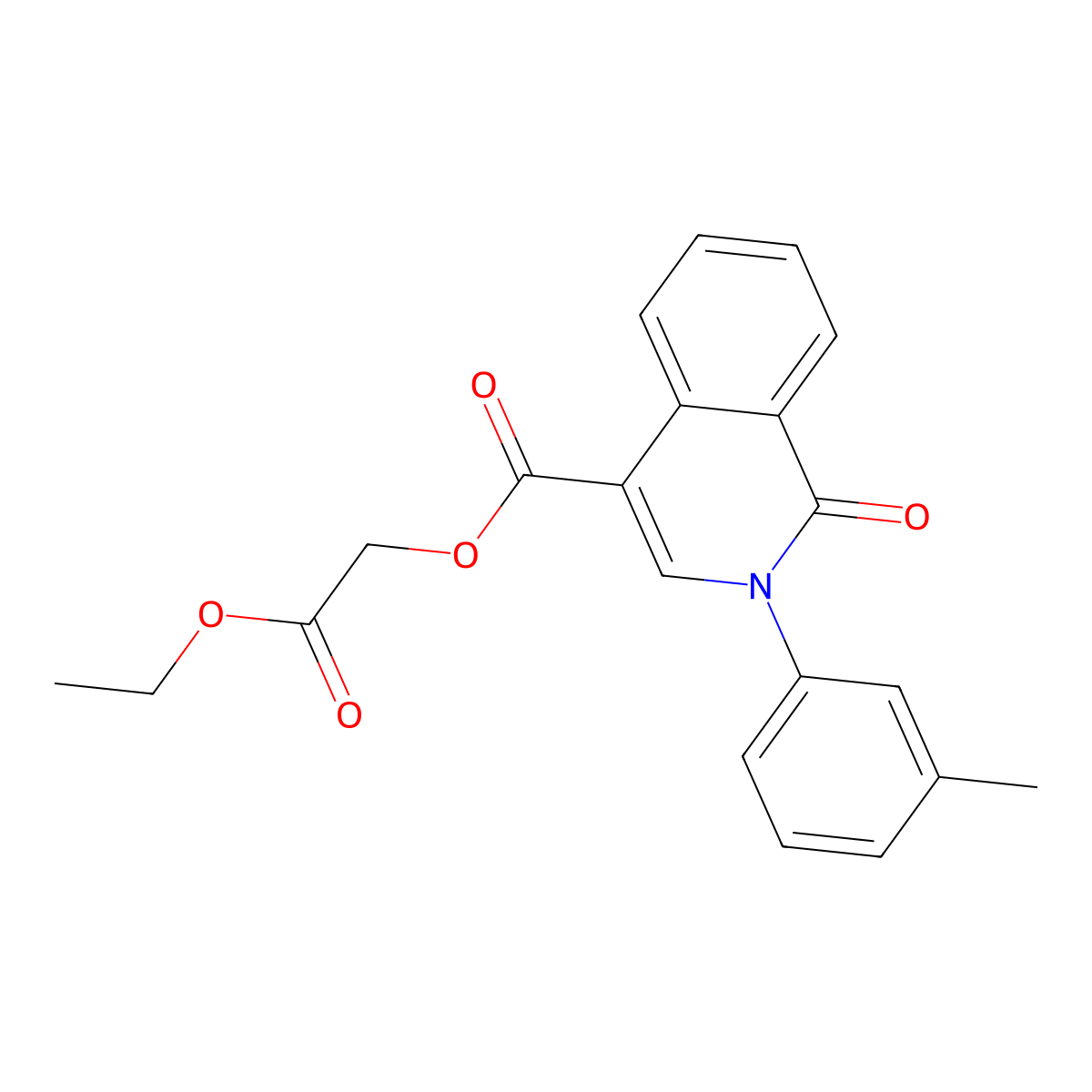 2-Ethoxy-2-oxoethyl 1-oxo-2-(m-tolyl)-1,2-dihydroisoquinoline-4-carboxylate molecular structure, CAS 1226427-30-0