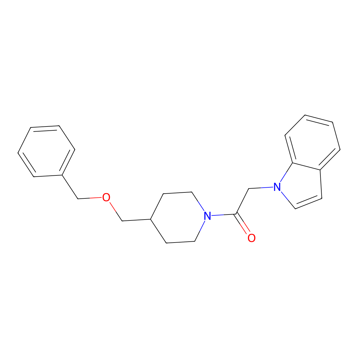 1-(4-((benzyloxy)methyl)piperidin-1-yl)-2-(1H-indol-1-yl)ethanone molecular structure, CAS 1226427-33-3