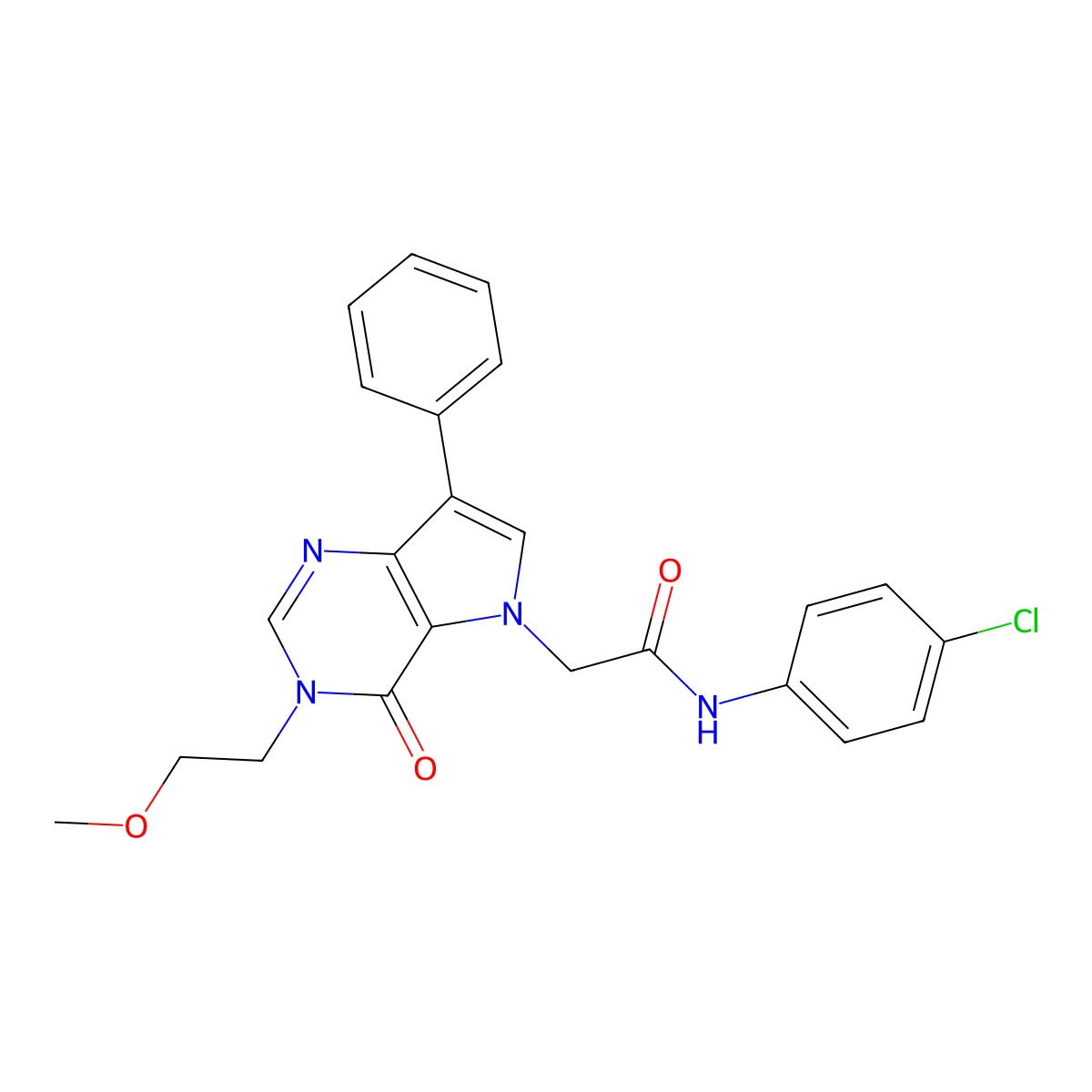 N-(4-chlorophenyl)-2-[3-(2-methoxyethyl)-4-oxo-7-phenyl-3H,4H,5H-pyrrolo[3,2-d]pyrimidin-5-yl]acetamide molecular structure, CAS 1226427-46-8