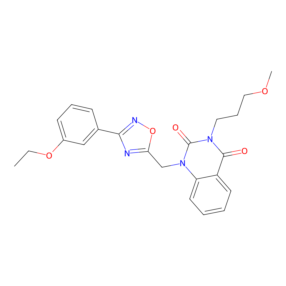 1-((3-(3-ethoxyphenyl)-1,2,4-oxadiazol-5-yl)methyl)-3-(3-methoxypropyl)quinazoline-2,4(1H,3H)-dione molecular structure, CAS 1226427-63-9