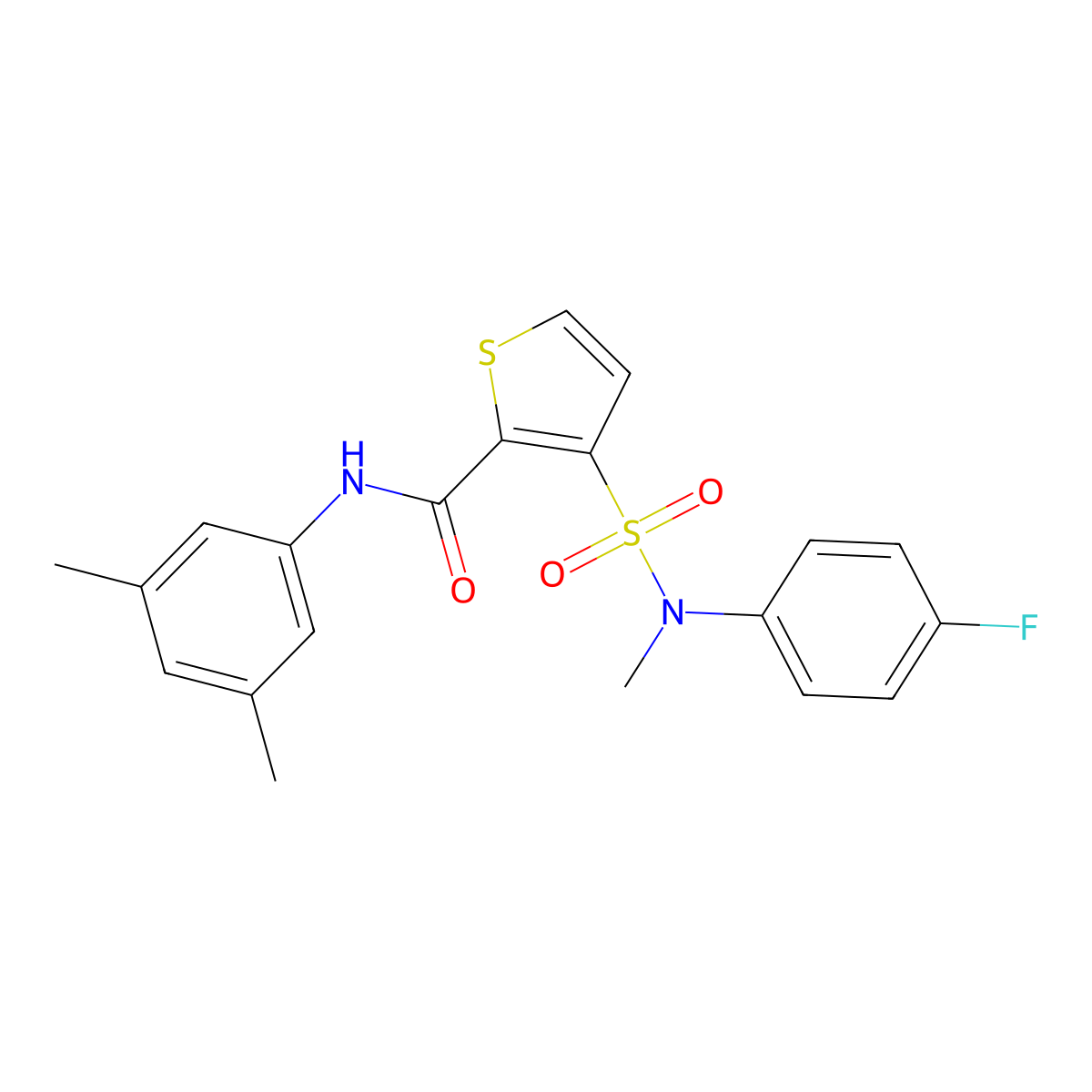N-(3,5-dimethylphenyl)-3-[(4-fluorophenyl)(methyl)sulfamoyl]thiophene-2-carboxamide molecular structure, CAS 1226427-70-8