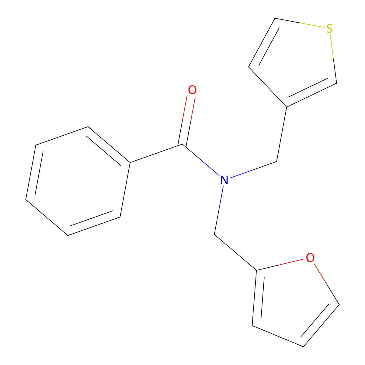 N-(furan-2-ylmethyl)-N-(thiophen-3-ylmethyl)benzamide molecular structure, CAS 1226427-72-0