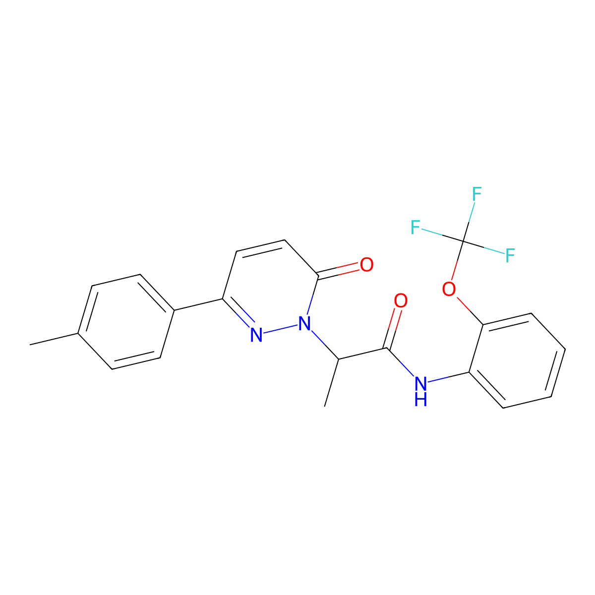 2-(6-oxo-3-(p-tolyl)pyridazin-1(6H)-yl)-N-(2-(trifluoromethoxy)phenyl)propanamide molecular structure, CAS 1226427-95-7