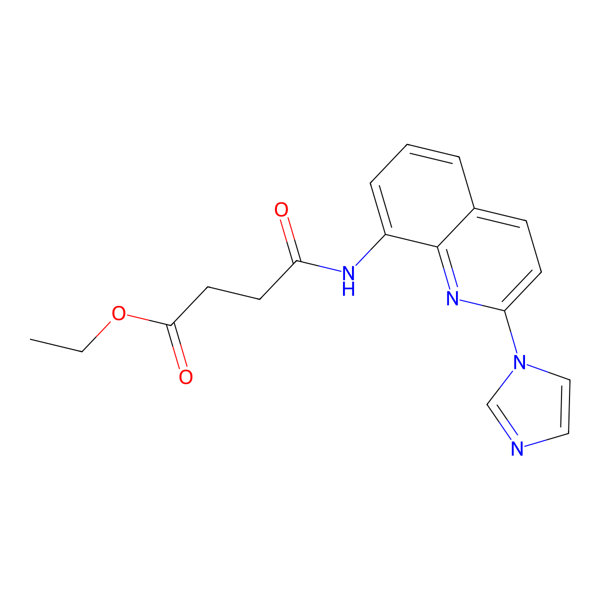 ethyl 4-((2-(1H-imidazol-1-yl)quinolin-8-yl)amino)-4-oxobutanoate molecular structure, CAS 1226427-98-0