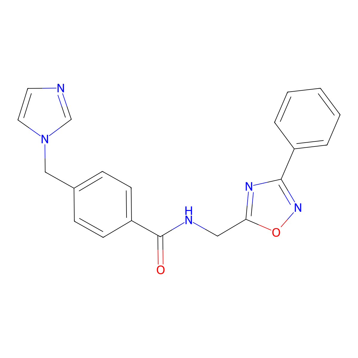 4-[(1H-imidazol-1-yl)methyl]-N-[(3-phenyl-1,2,4-oxadiazol-5-yl)methyl]benzamide molecular structure, CAS 1226428-01-8