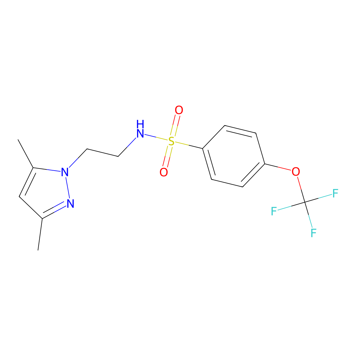 N-(2-(3,5-dimethyl-1H-pyrazol-1-yl)ethyl)-4-(trifluoromethoxy)benzenesulfonamide molecular structure, CAS 1226428-04-1