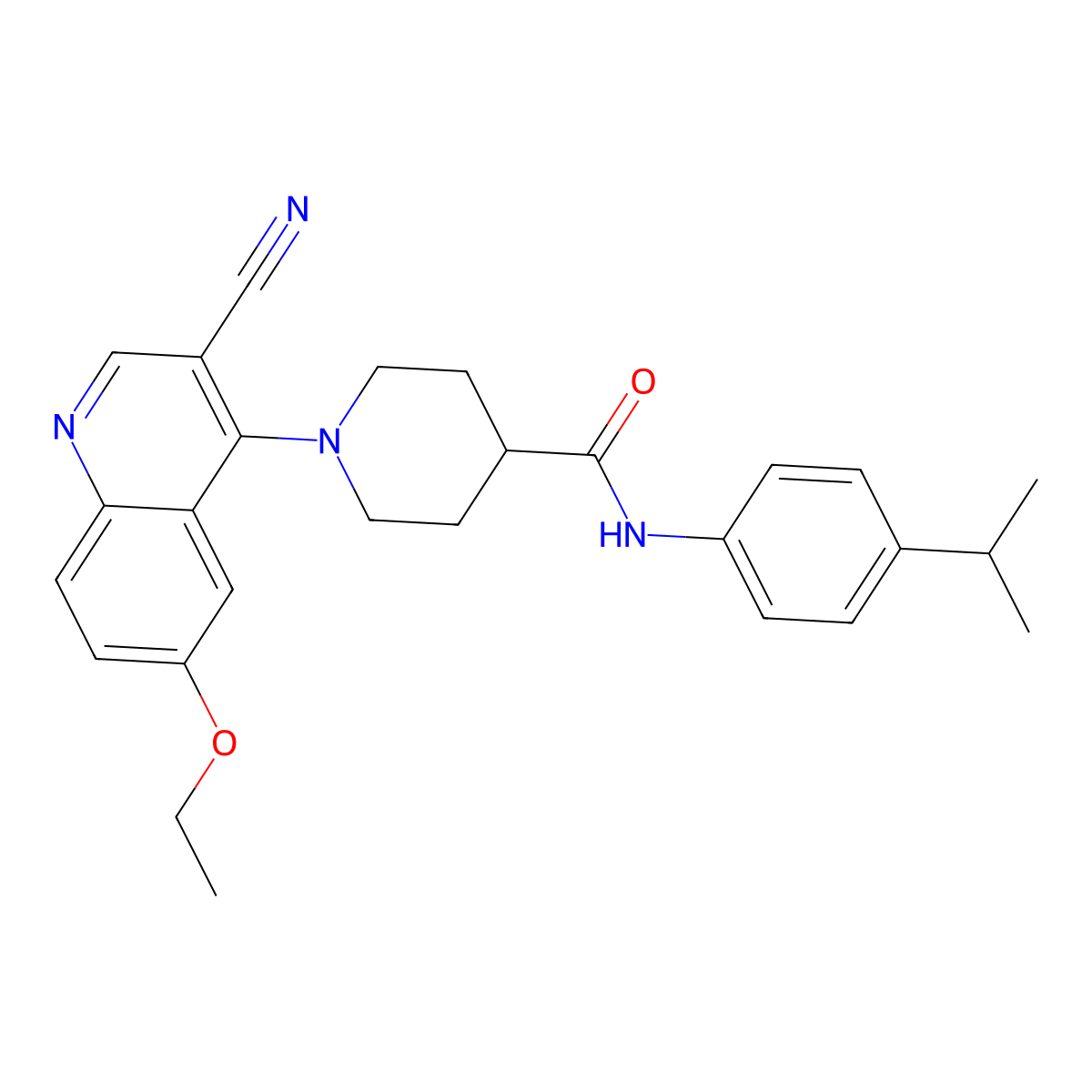 1-(3-cyano-6-ethoxyquinolin-4-yl)-N-[4-(propan-2-yl)phenyl]piperidine-4-carboxamide molecular structure, CAS 1226428-17-6