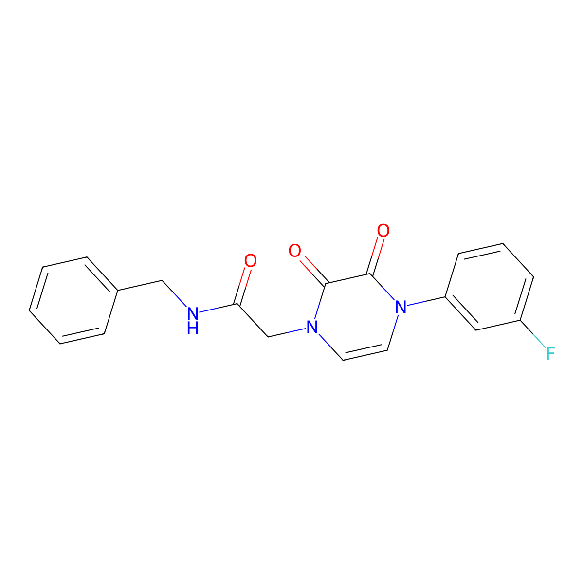N-benzyl-2-(4-(3-fluorophenyl)-2,3-dioxo-3,4-dihydropyrazin-1(2H)-yl)acetamide molecular structure, CAS 1226428-20-1