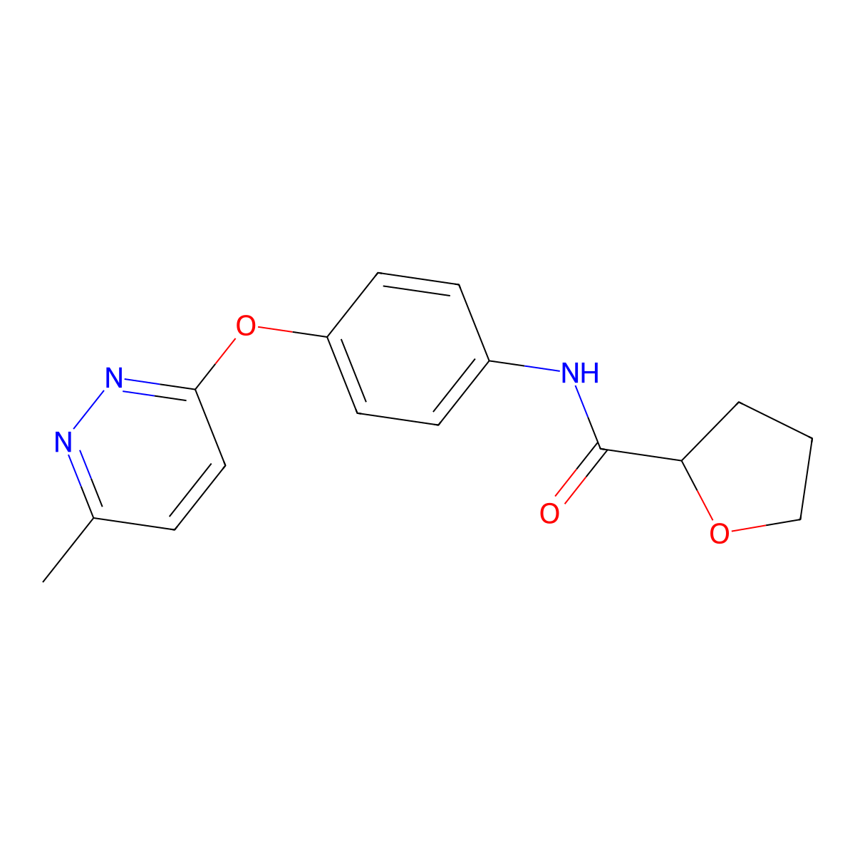 N-(4-((6-methylpyridazin-3-yl)oxy)phenyl)tetrahydrofuran-2-carboxamide molecular structure, CAS 1226428-35-8