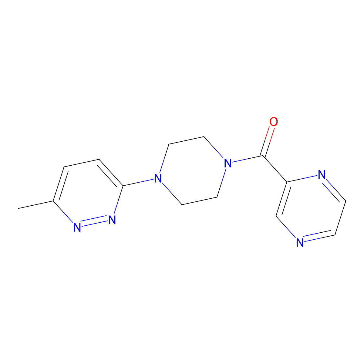 (4-(6-Methylpyridazin-3-yl)piperazin-1-yl)(pyrazin-2-yl)methanone molecular structure, CAS 1226428-41-6