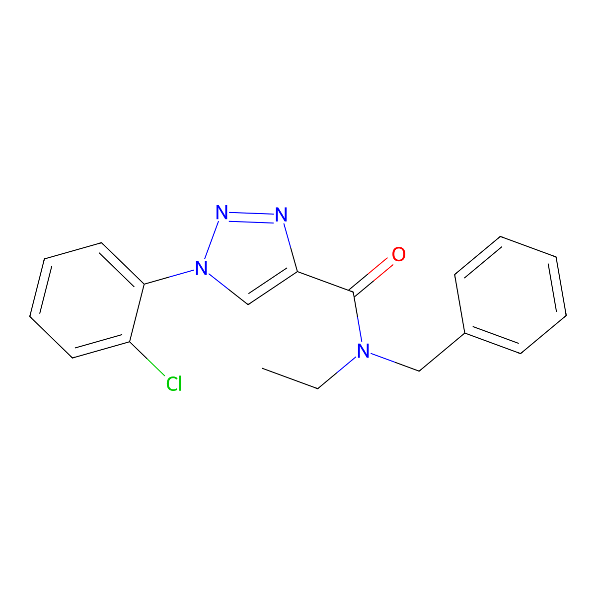 N-benzyl-1-(2-chlorophenyl)-N-ethyl-1H-1,2,3-triazole-4-carboxamide molecular structure, CAS 1226428-45-0