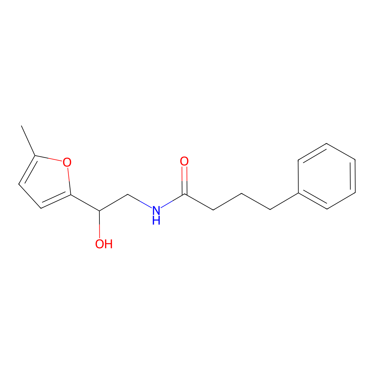 N-[2-hydroxy-2-(5-methylfuran-2-yl)ethyl]-4-phenylbutanamide molecular structure, CAS 1226428-55-2