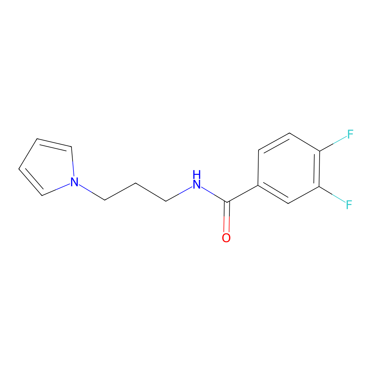 N-(3-(1H-pyrrol-1-yl)propyl)-3,4-difluorobenzamide molecular structure, CAS 1226428-68-7