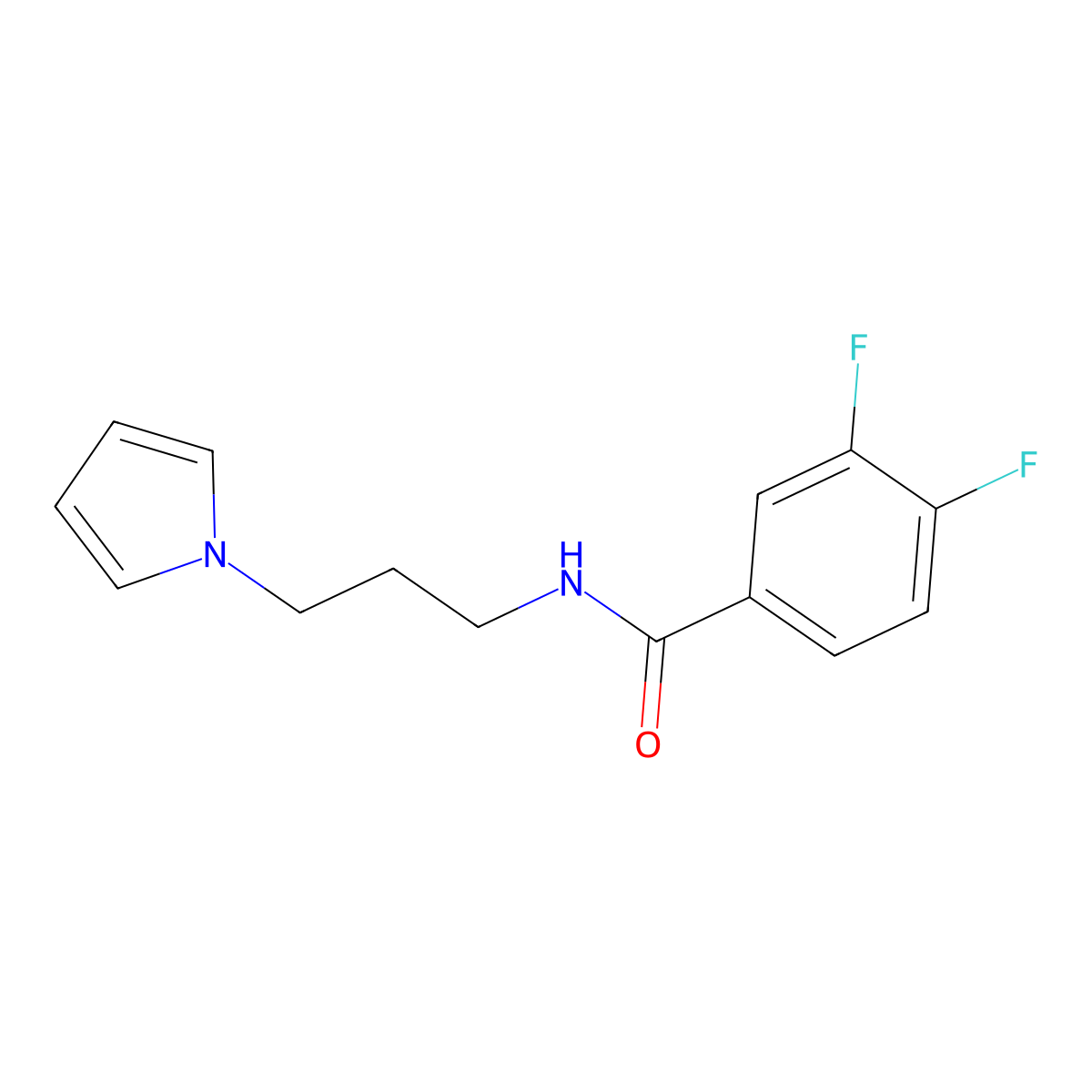 N-(3-(1H-pyrrol-1-yl)propyl)-3,4-difluorobenzamide molecular structure, CAS 1226428-68-7