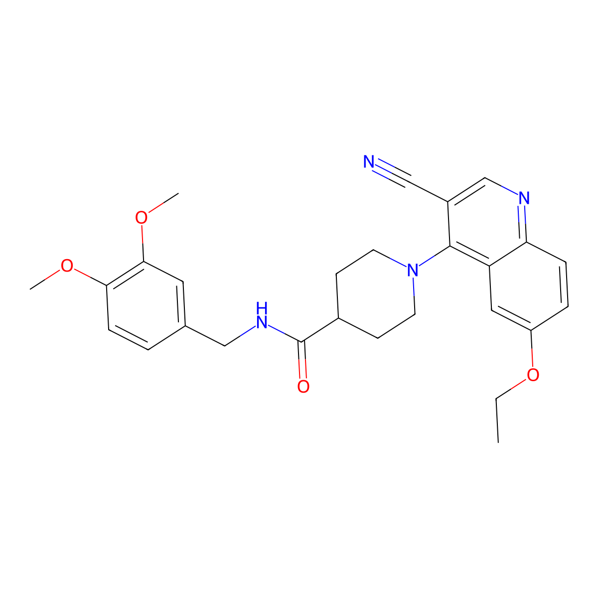 1-(3-cyano-6-ethoxyquinolin-4-yl)-N-[(3,4-dimethoxyphenyl)methyl]piperidine-4-carboxamide molecular structure, CAS 1226428-87-0
