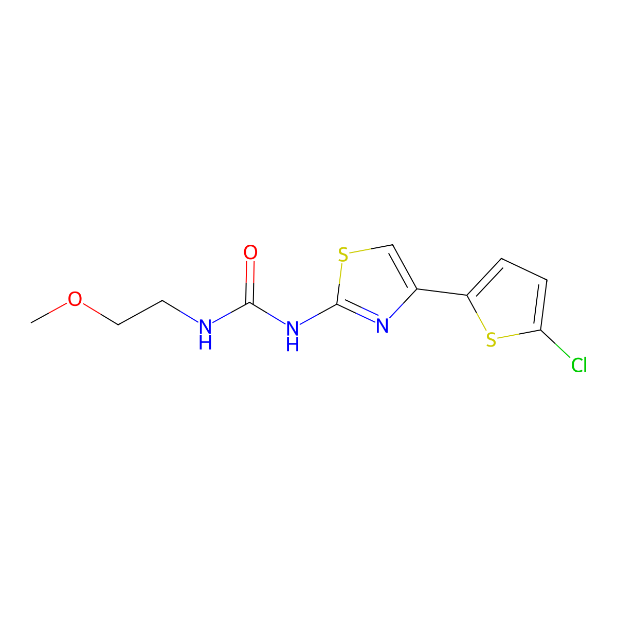 1-(4-(5-Chlorothiophen-2-yl)thiazol-2-yl)-3-(2-methoxyethyl)urea molecular structure, CAS 1226428-90-5