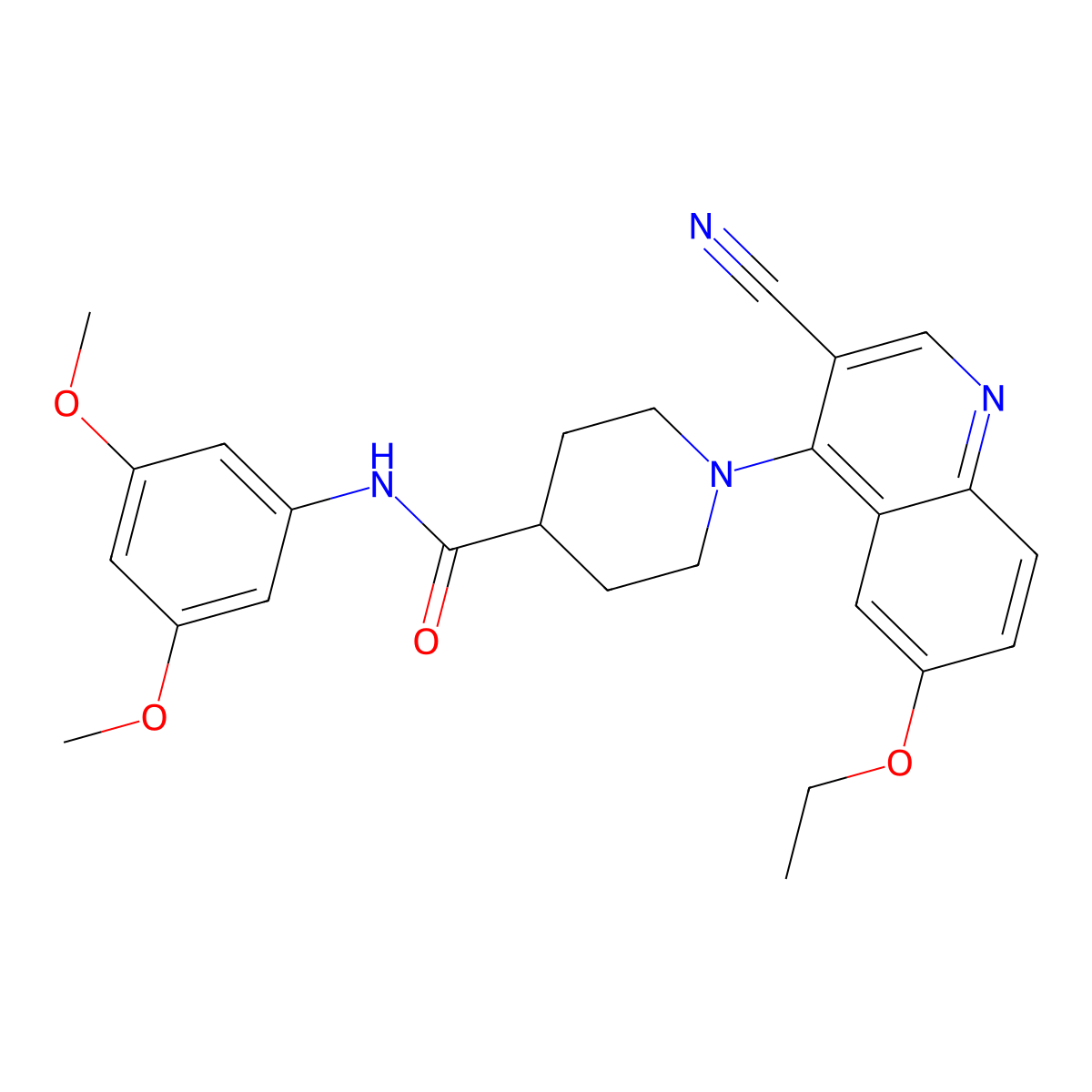 1-(3-cyano-6-ethoxyquinolin-4-yl)-N-(3,5-dimethoxyphenyl)piperidine-4-carboxamide molecular structure, CAS 1226428-92-7