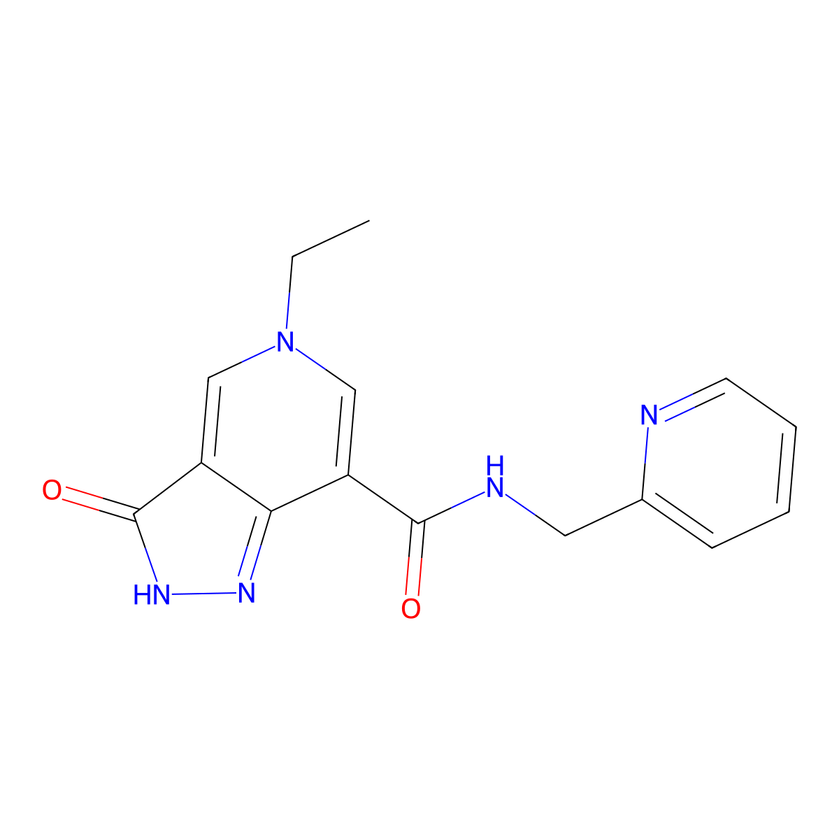 5-ethyl-3-oxo-N-(pyridin-2-ylmethyl)-3,5-dihydro-2H-pyrazolo[4,3-c]pyridine-7-carboxamide molecular structure, CAS 1226428-97-2