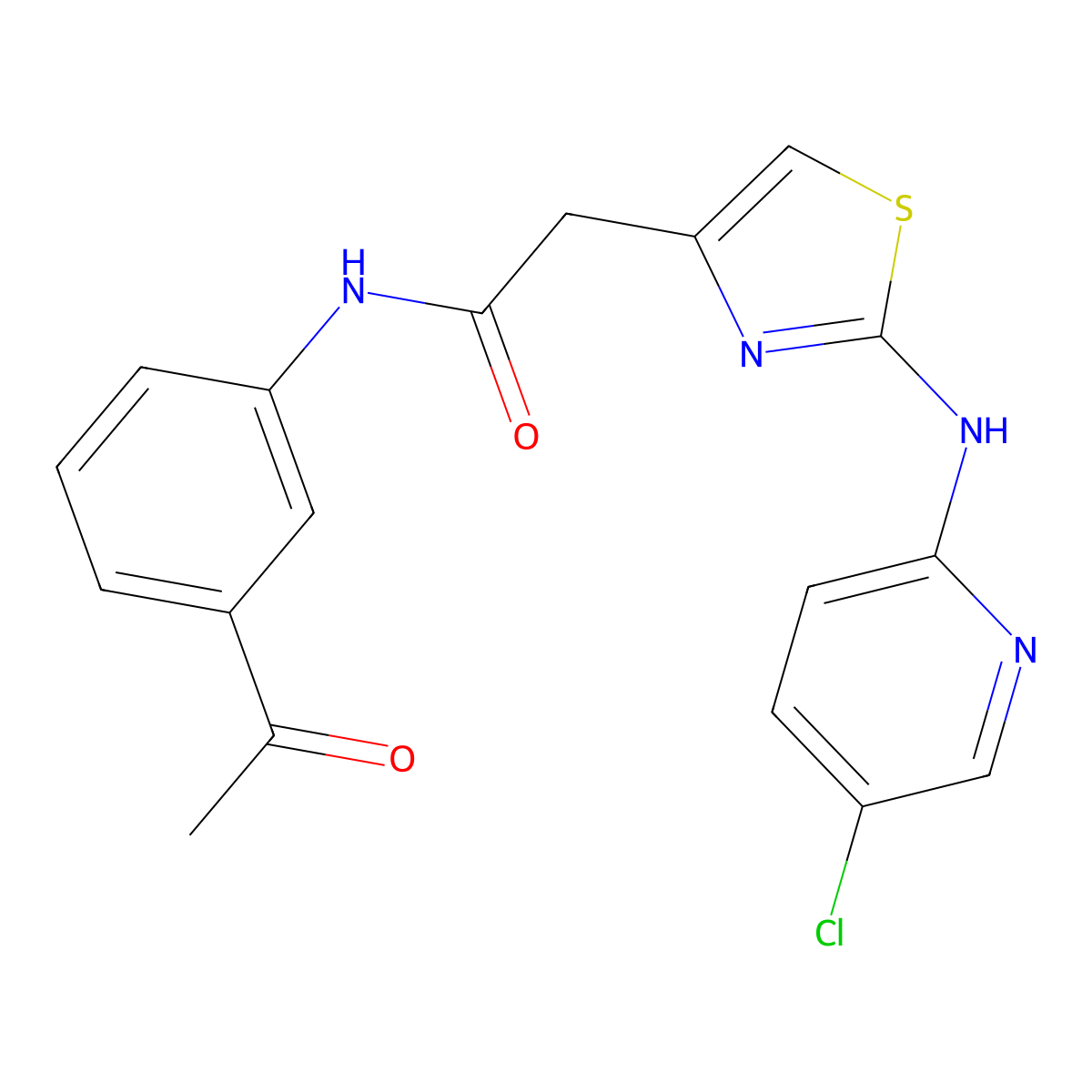N-(3-acetylphenyl)-2-(2-((5-chloropyridin-2-yl)amino)thiazol-4-yl)acetamide molecular structure, CAS 1226429-07-7