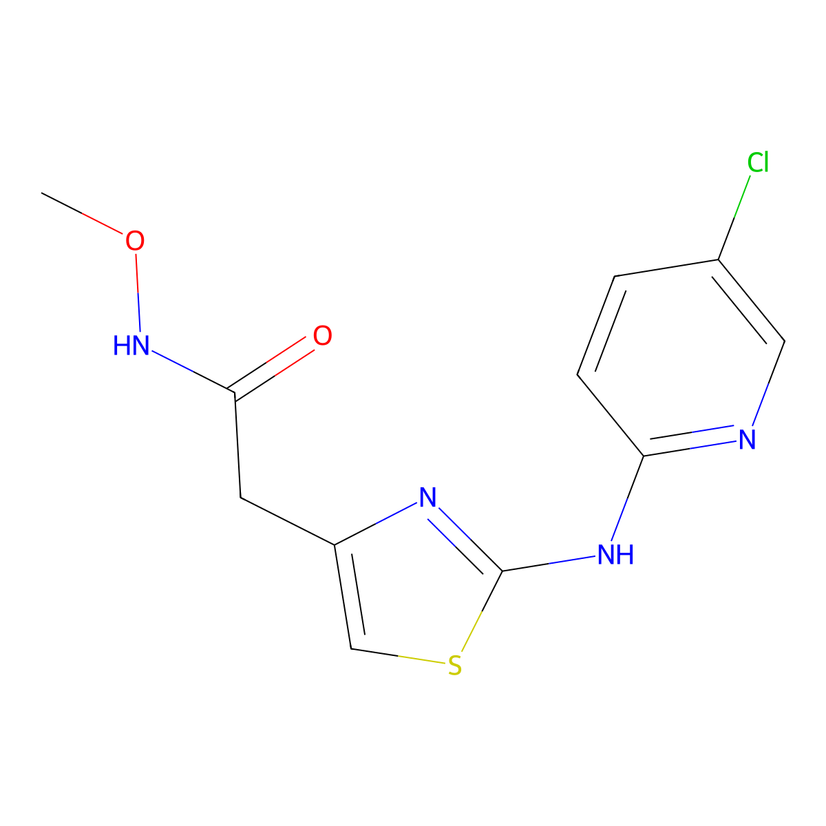 2-(2-((5-chloropyridin-2-yl)amino)thiazol-4-yl)-N-methoxyacetamide molecular structure, CAS 1226429-08-8