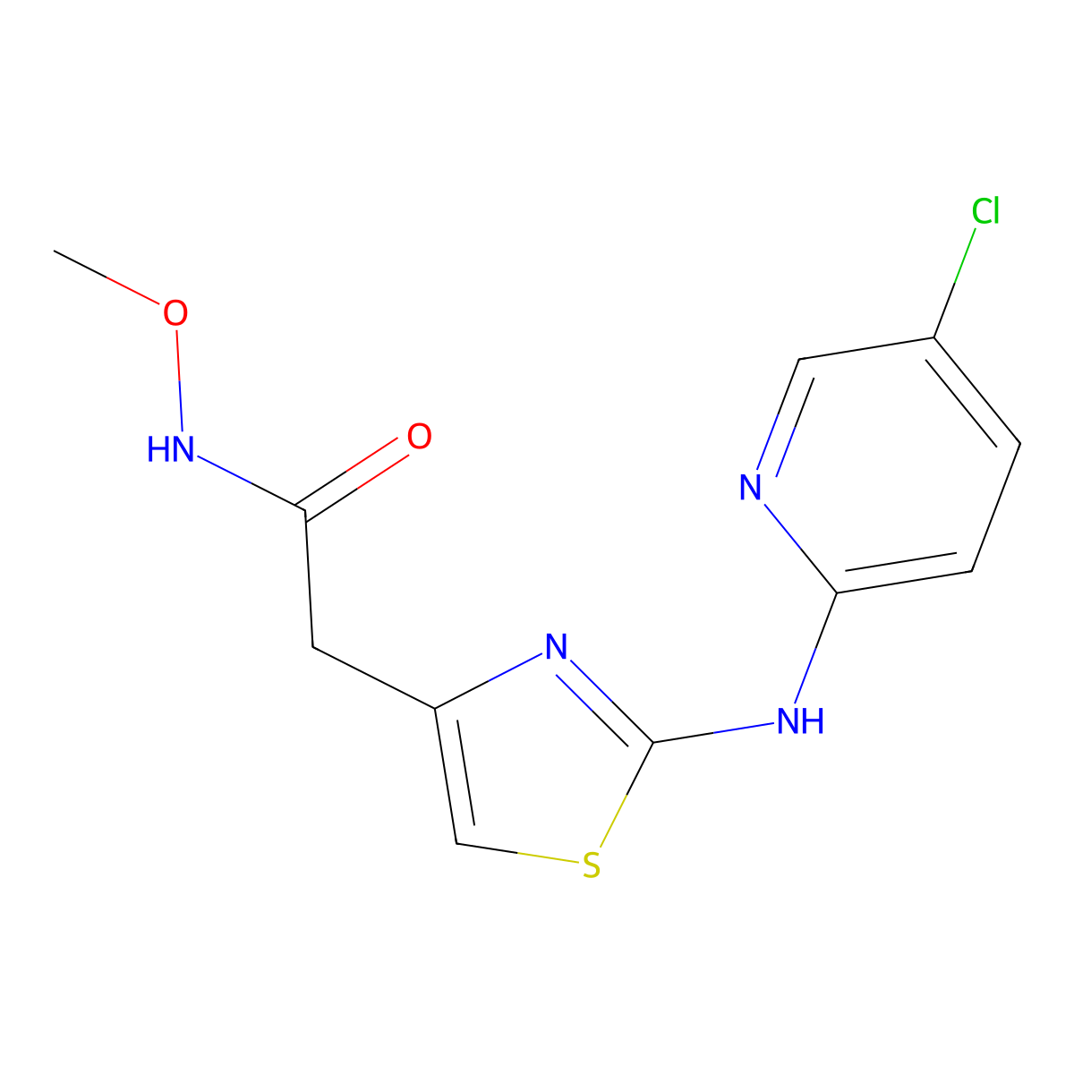 2-(2-((5-chloropyridin-2-yl)amino)thiazol-4-yl)-N-methoxyacetamide molecular structure, CAS 1226429-08-8