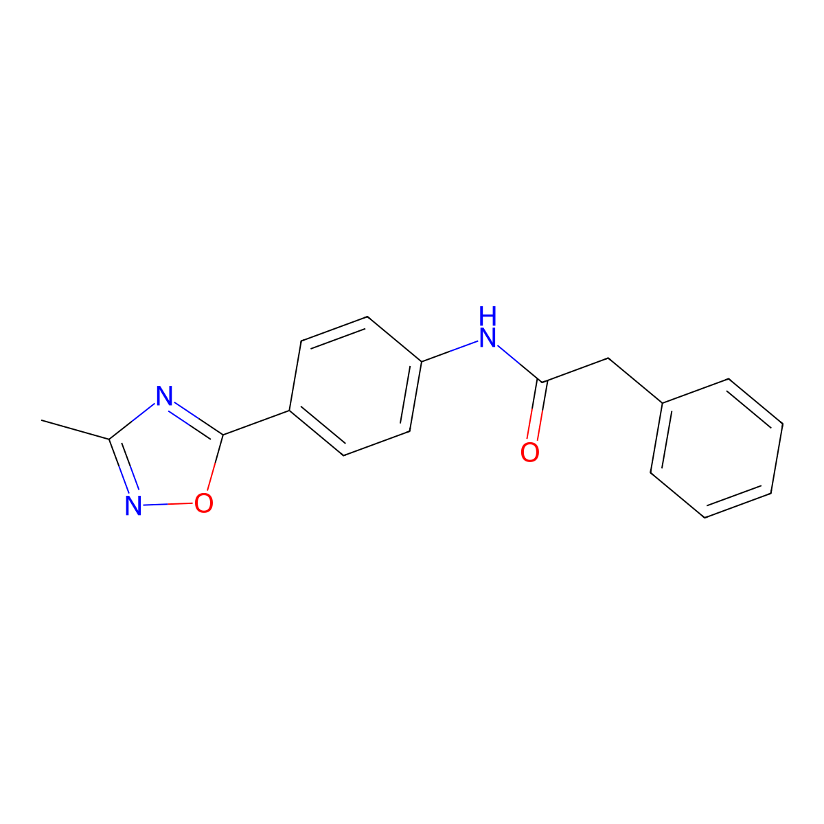 N-[4-(3-methyl-1,2,4-oxadiazol-5-yl)phenyl]-2-phenylacetamide molecular structure, CAS 1226429-34-0