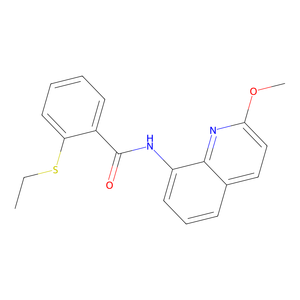 2-(ethylthio)-N-(2-methoxyquinolin-8-yl)benzamide molecular structure, CAS 1226429-46-4