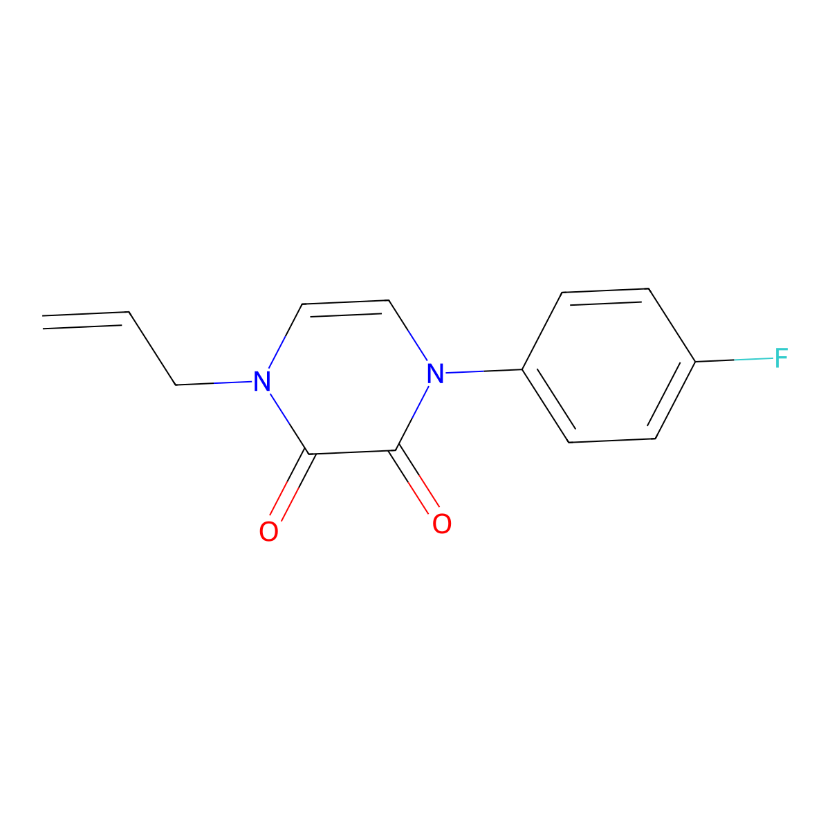1-allyl-4-(4-fluorophenyl)pyrazine-2,3(1H,4H)-dione molecular structure, CAS 1226429-47-5