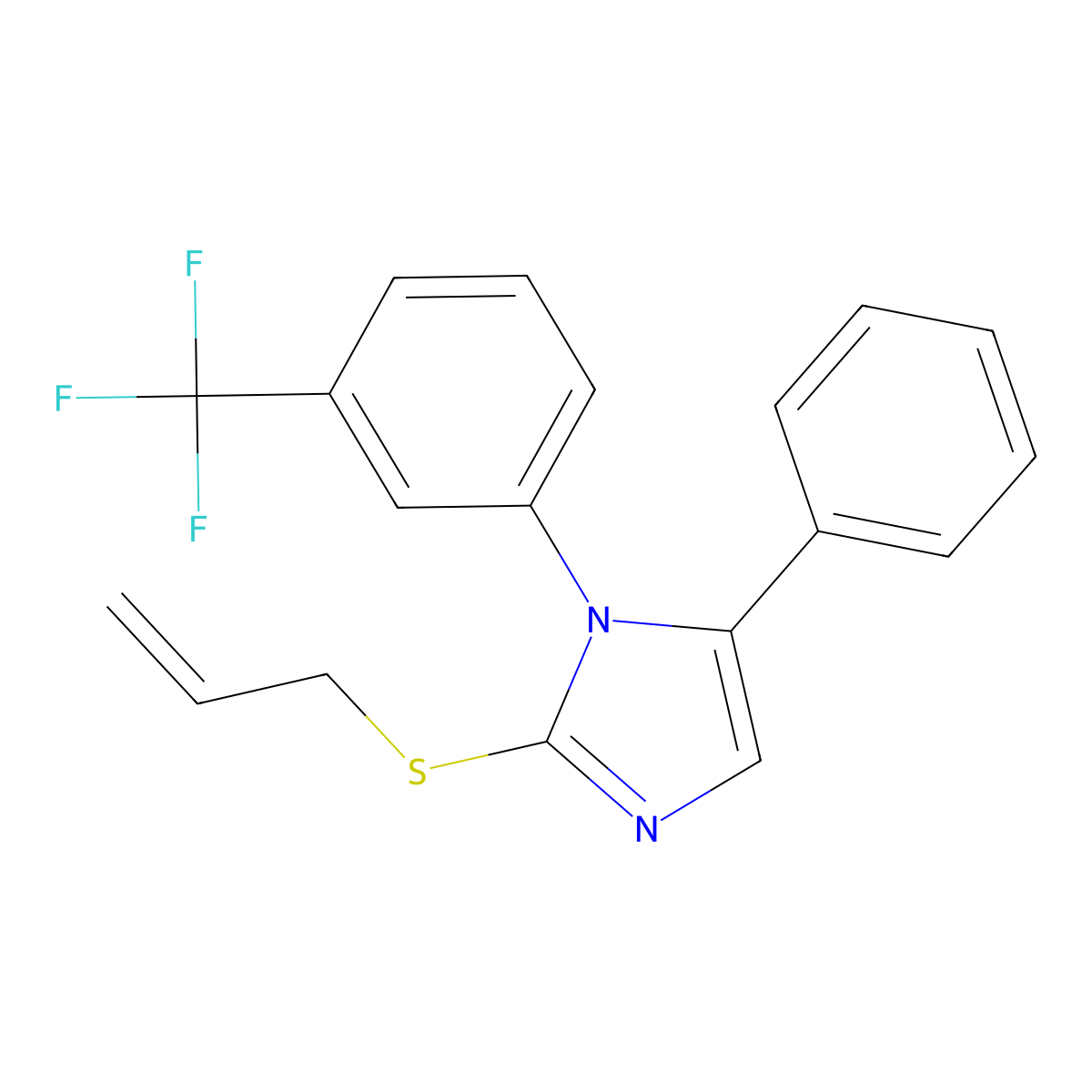 2-(allylthio)-5-phenyl-1-(3-(trifluoromethyl)phenyl)-1H-imidazole molecular structure, CAS 1226429-57-7