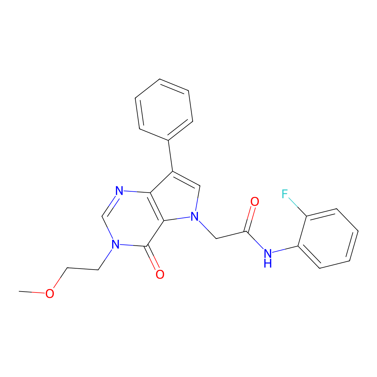 N-(2-fluorophenyl)-2-[3-(2-methoxyethyl)-4-oxo-7-phenyl-3,4-dihydro-5H-pyrrolo[3,2-d]pyrimidin-5-yl]acetamide molecular structure, CAS 1226429-74-8