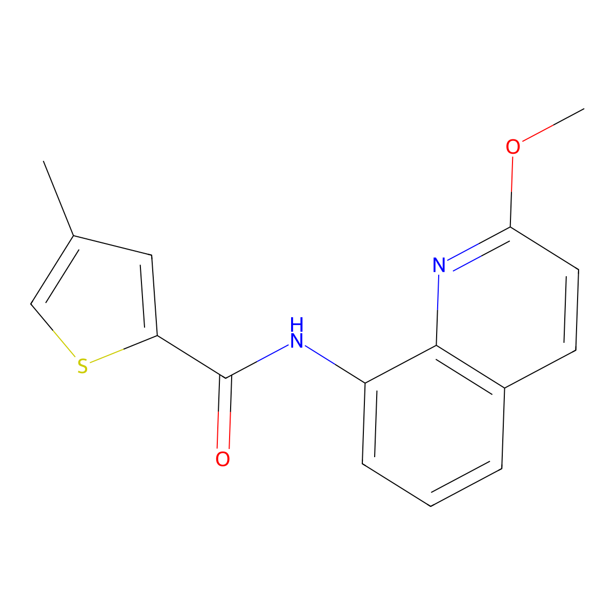 N-(2-methoxyquinolin-8-yl)-4-methylthiophene-2-carboxamide molecular structure, CAS 1226429-80-6
