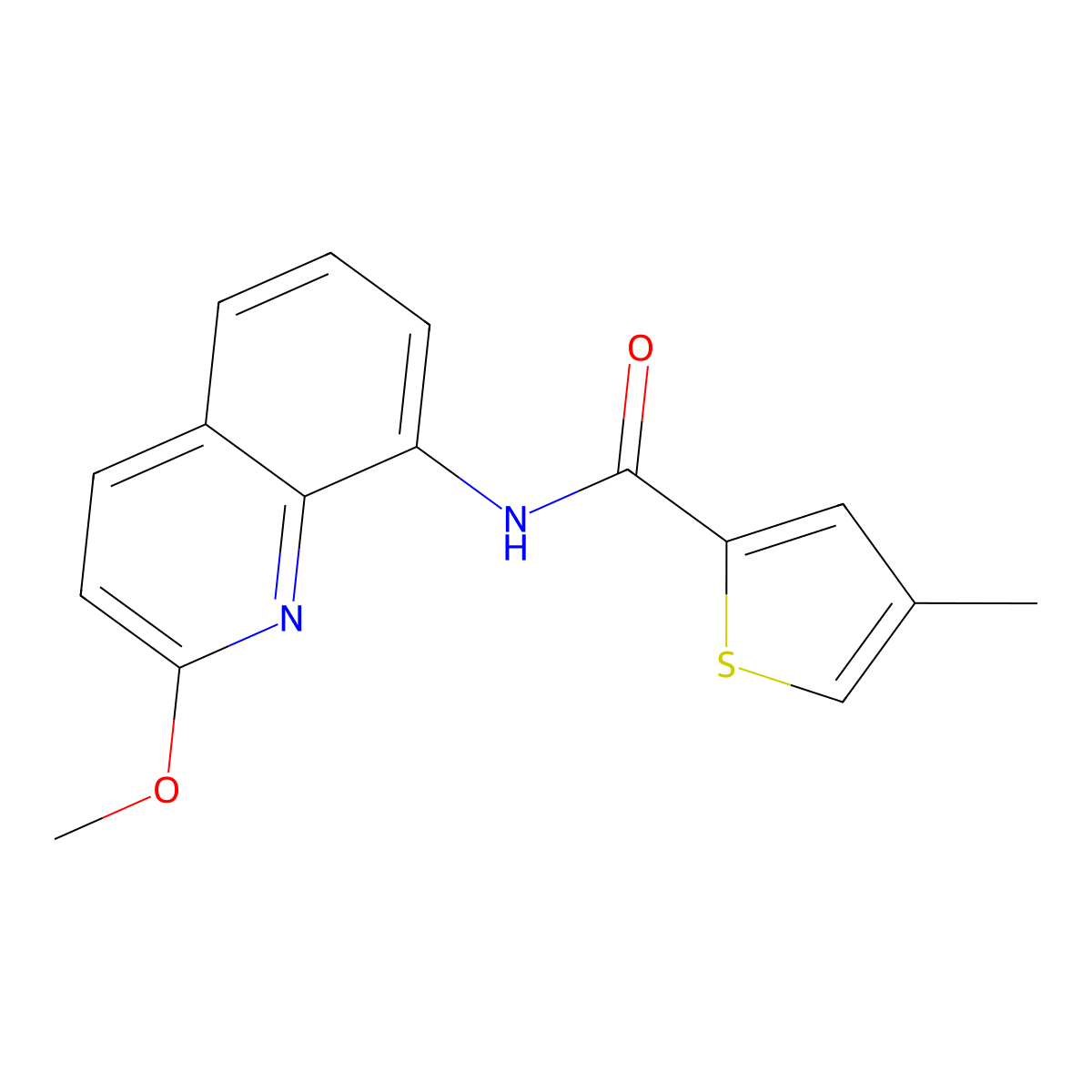 N-(2-methoxyquinolin-8-yl)-4-methylthiophene-2-carboxamide molecular structure, CAS 1226429-80-6