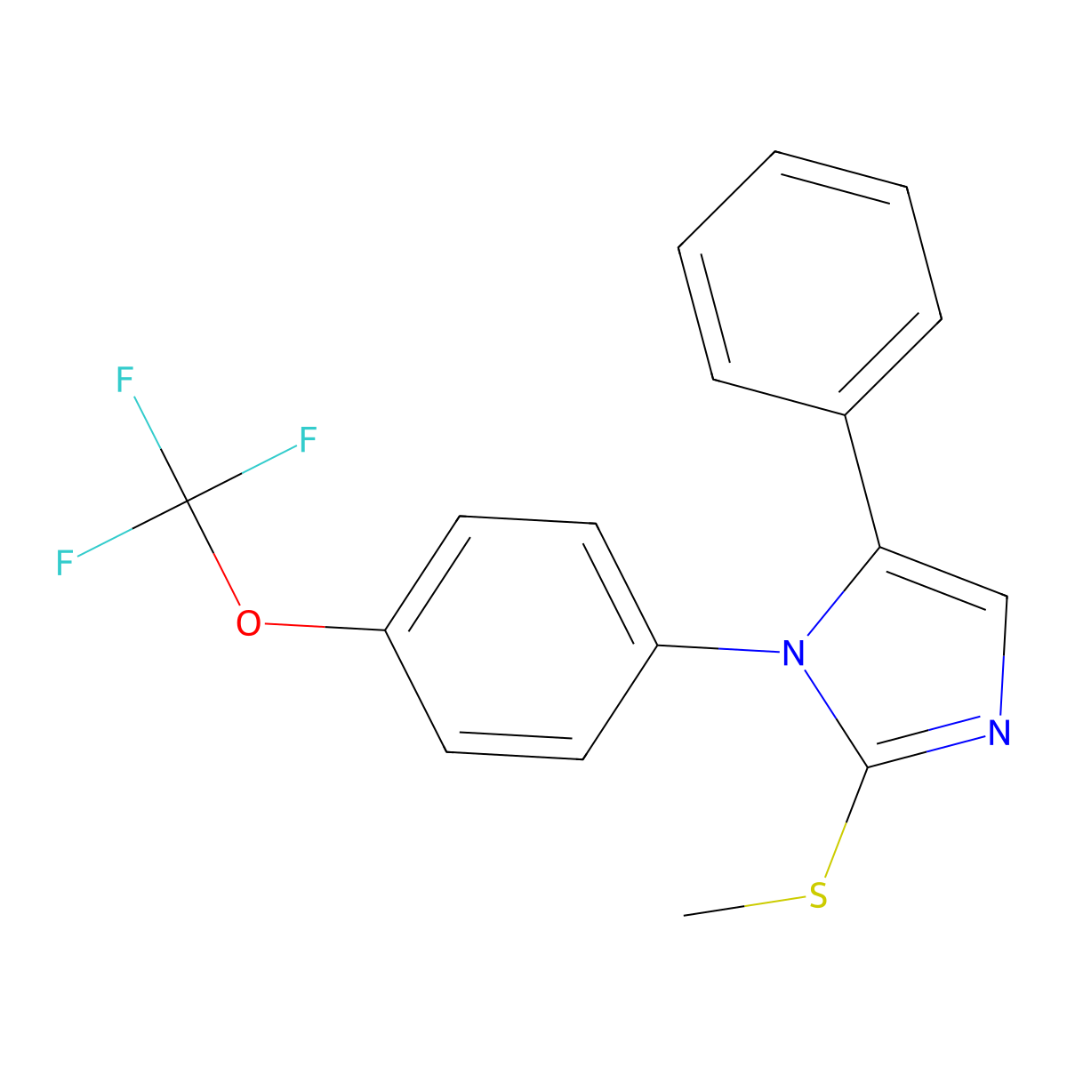 2-(methylthio)-5-phenyl-1-(4-(trifluoromethoxy)phenyl)-1H-imidazole molecular structure, CAS 1226429-82-8