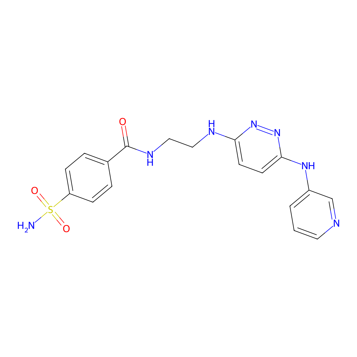 N-(2-((6-(pyridin-3-ylamino)pyridazin-3-yl)amino)ethyl)-4-sulfamoylbenzamide molecular structure, CAS 1226429-86-2