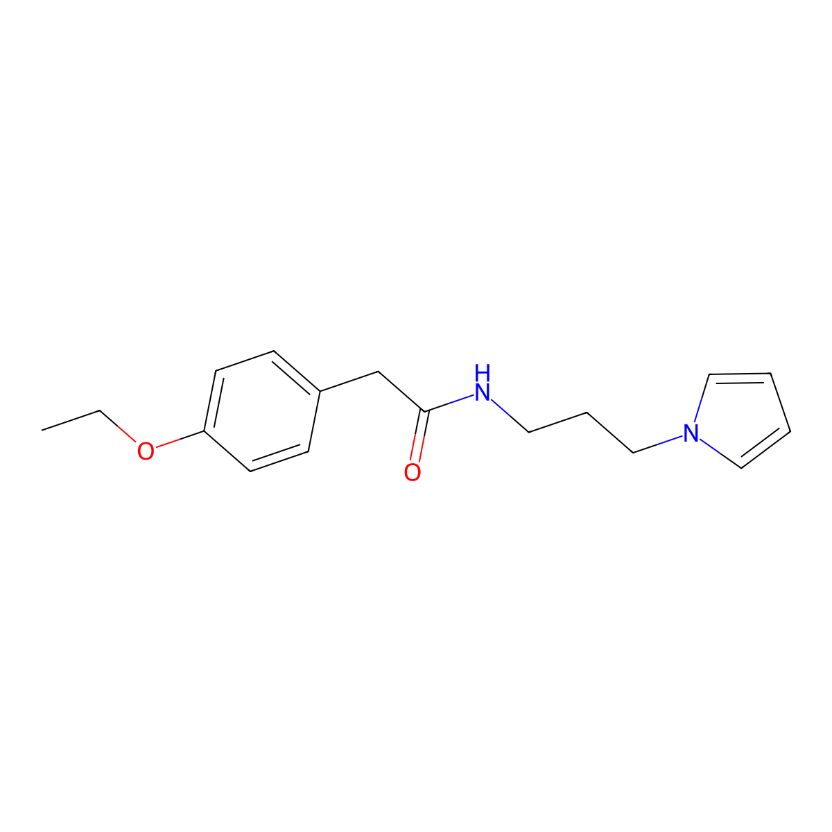 N-(3-(1H-pyrrol-1-yl)propyl)-2-(4-ethoxyphenyl)acetamide molecular structure, CAS 1226429-95-3