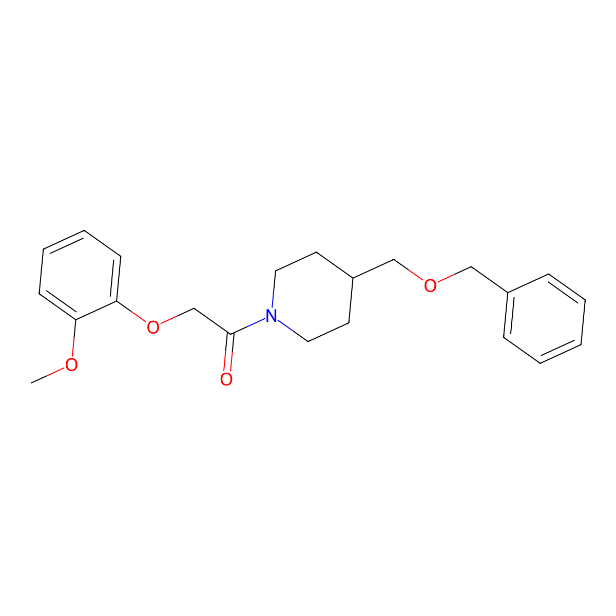 1-(4-((Benzyloxy)methyl)piperidin-1-yl)-2-(2-methoxyphenoxy)ethanone molecular structure, CAS 1226429-97-5