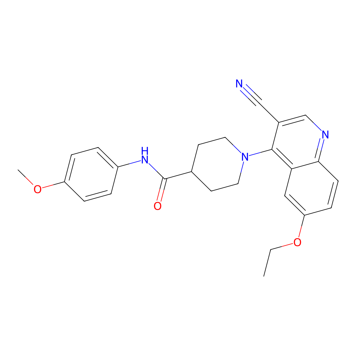 1-(3-cyano-6-ethoxyquinolin-4-yl)-N-(4-methoxyphenyl)piperidine-4-carboxamide molecular structure, CAS 1226430-10-9