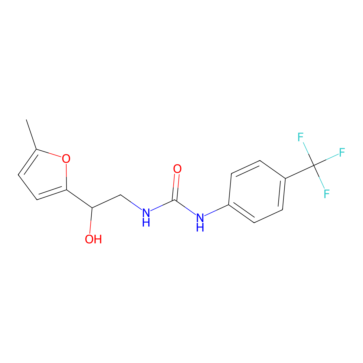 1-(2-Hydroxy-2-(5-methylfuran-2-yl)ethyl)-3-(4-(trifluoromethyl)phenyl)urea molecular structure, CAS 1226430-22-3
